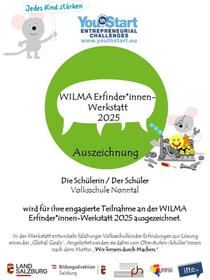 zertifikat wilma 2025 volksschule nonntal